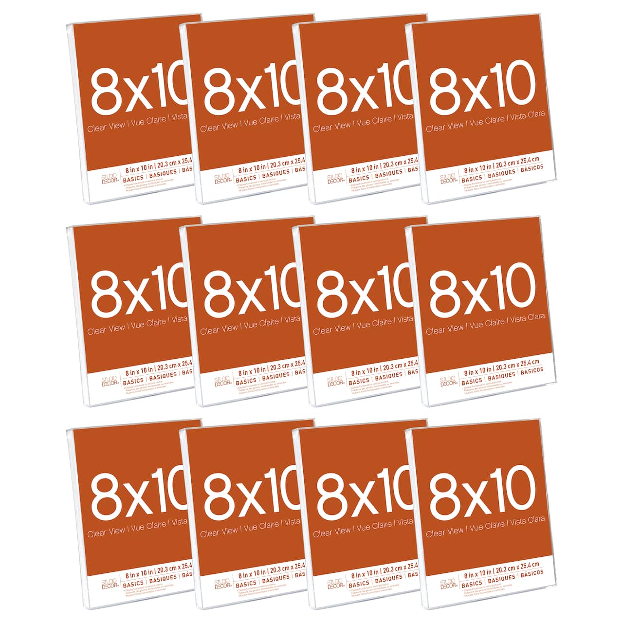 12 Pack: Acrylic 8" x 10" Basics Box Frame By Studio Décor®